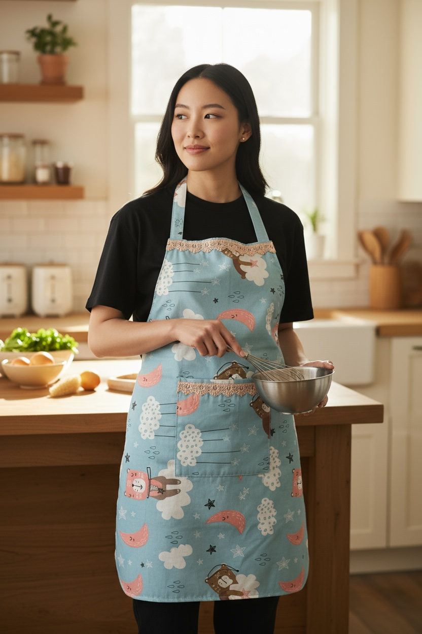 ءEgyptian Cotton Kitchen Apron مريلة مطبخ من القطن